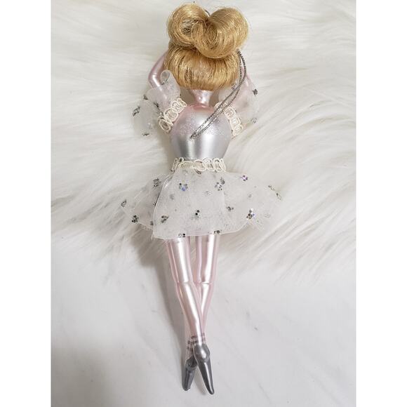 GORGEOUS Vintage Blown Glass Lady Blonde Hair BALLERINA Christmas ORNAMENT - Picture 5 of 7